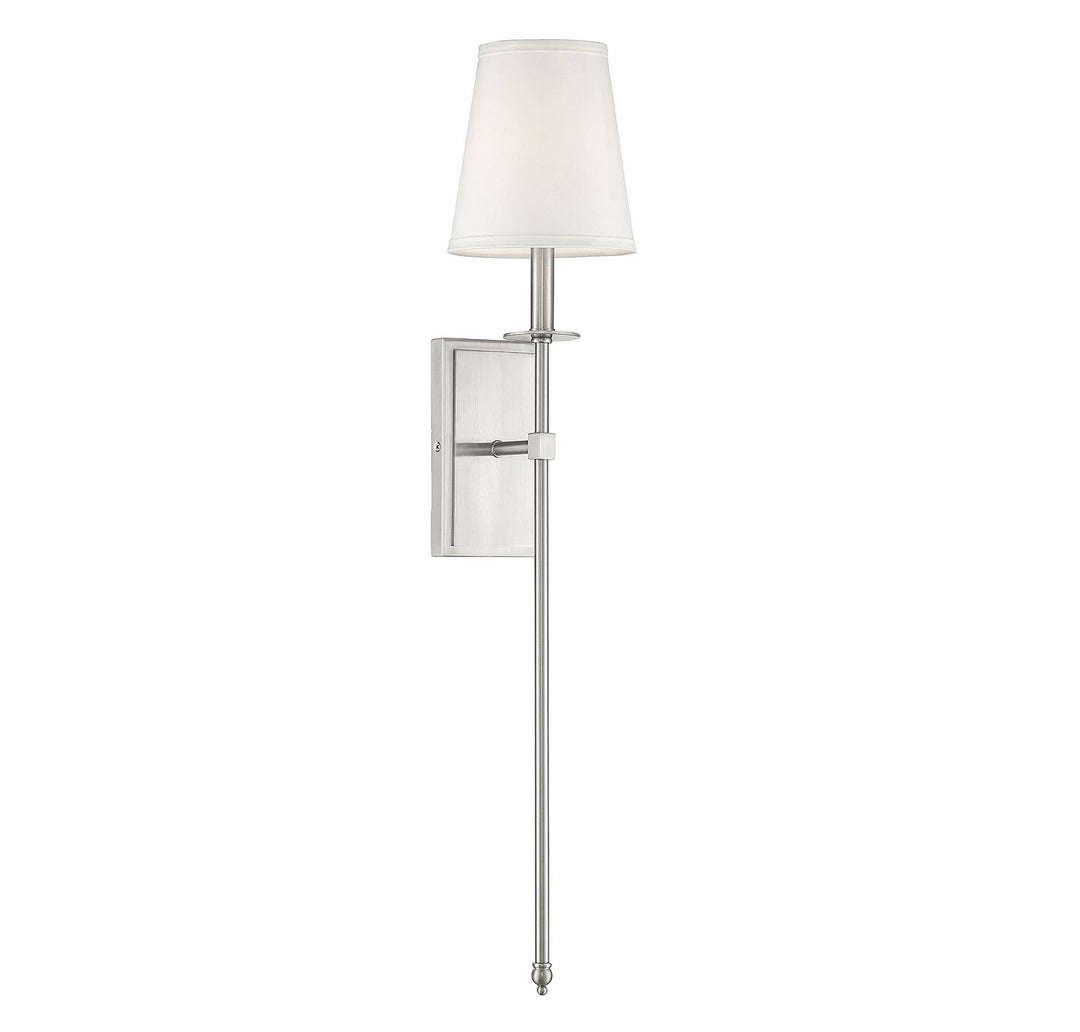 Monroe One Light Wall Sconce in Satin Nickel Savoy House