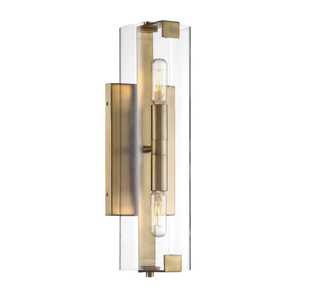 Winfield Two Light Wall Sconce in Warm Brass Savoy House