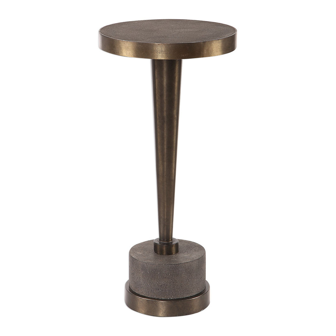 Masika Accent Table in Oxidized Bronze Steel - available from The Lighting Shoppe, trusted by Canadian homeowners