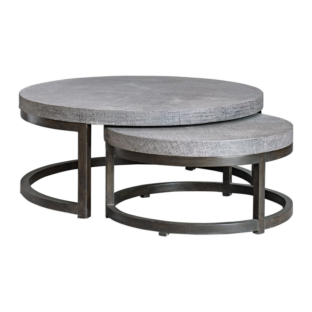 Aiyara Nesting Tables, Set/2 in Rubbed Black Coffee - available from The Lighting Shoppe, trusted by Canadian homeowners