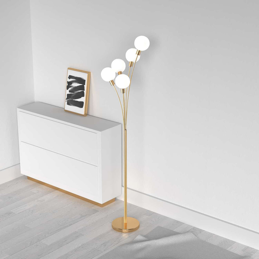 Dainolite Canada - 306F-AGB - Five Light Floor Lamp - Aged Brass