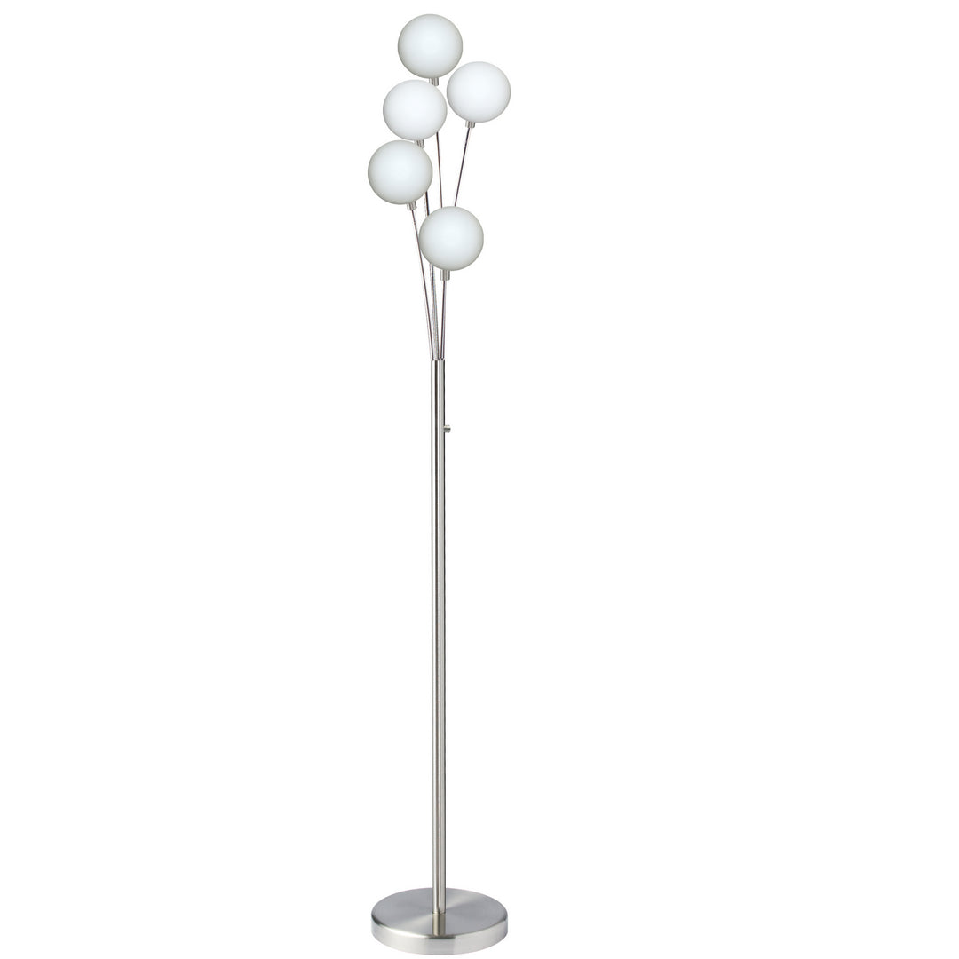 Five Light Floor Lamp in Satin Chrome - available from The Lighting Shoppe, trusted by Canadian homeowners