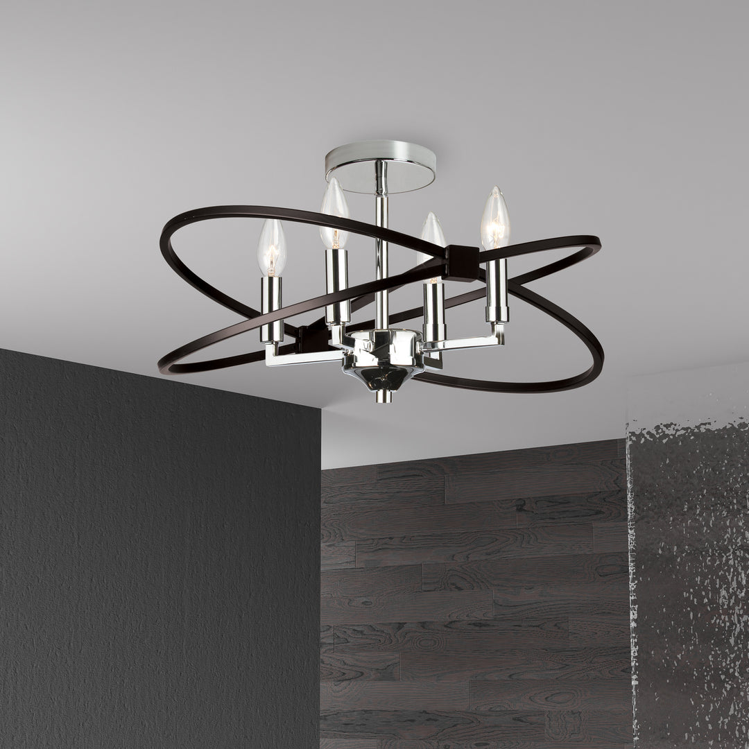 Dainolite Canada - PAL-184SF-PC-MB - Four Light Semi Flush Mount - Paloma - Polished Chrome