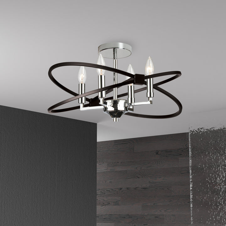 Dainolite Canada - PAL-184SF-PC-MB - Four Light Semi Flush Mount - Paloma - Polished Chrome