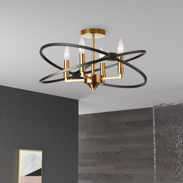 Dainolite Canada - PAL-184SF-VB-MB - Four Light Semi Flush Mount - Paloma - Vintage Bronze