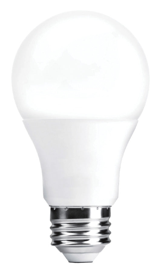 A19 LED Light Bulb in White/Satin - available from The Lighting Shoppe, trusted by Canadian homeowners