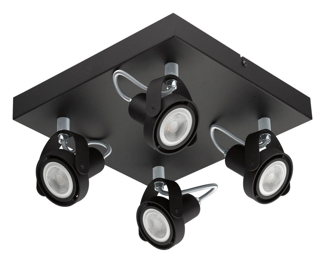 Novorio 1 Four Light Ceiling Mount in Black - available from The Lighting Shoppe, trusted by Canadian homeowners