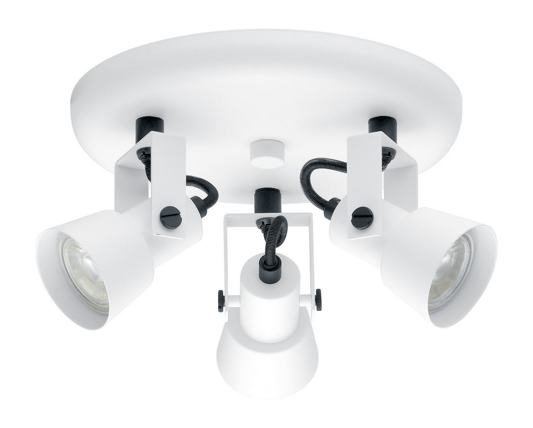 Trillo Three Light Ceiling Track Light in White & Black - available from The Lighting Shoppe, trusted by Canadian homeowners