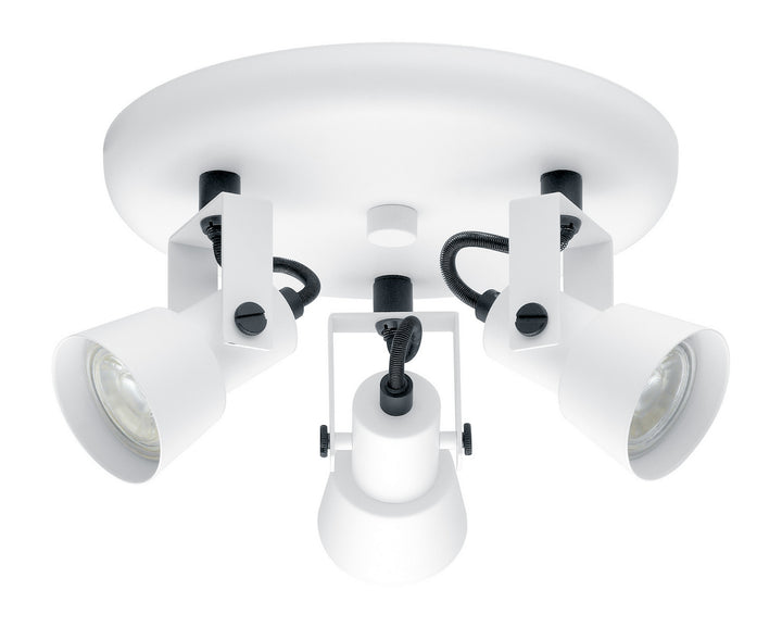 Trillo Three Light Ceiling Track Light in White & Black - available from The Lighting Shoppe, trusted by Canadian homeowners