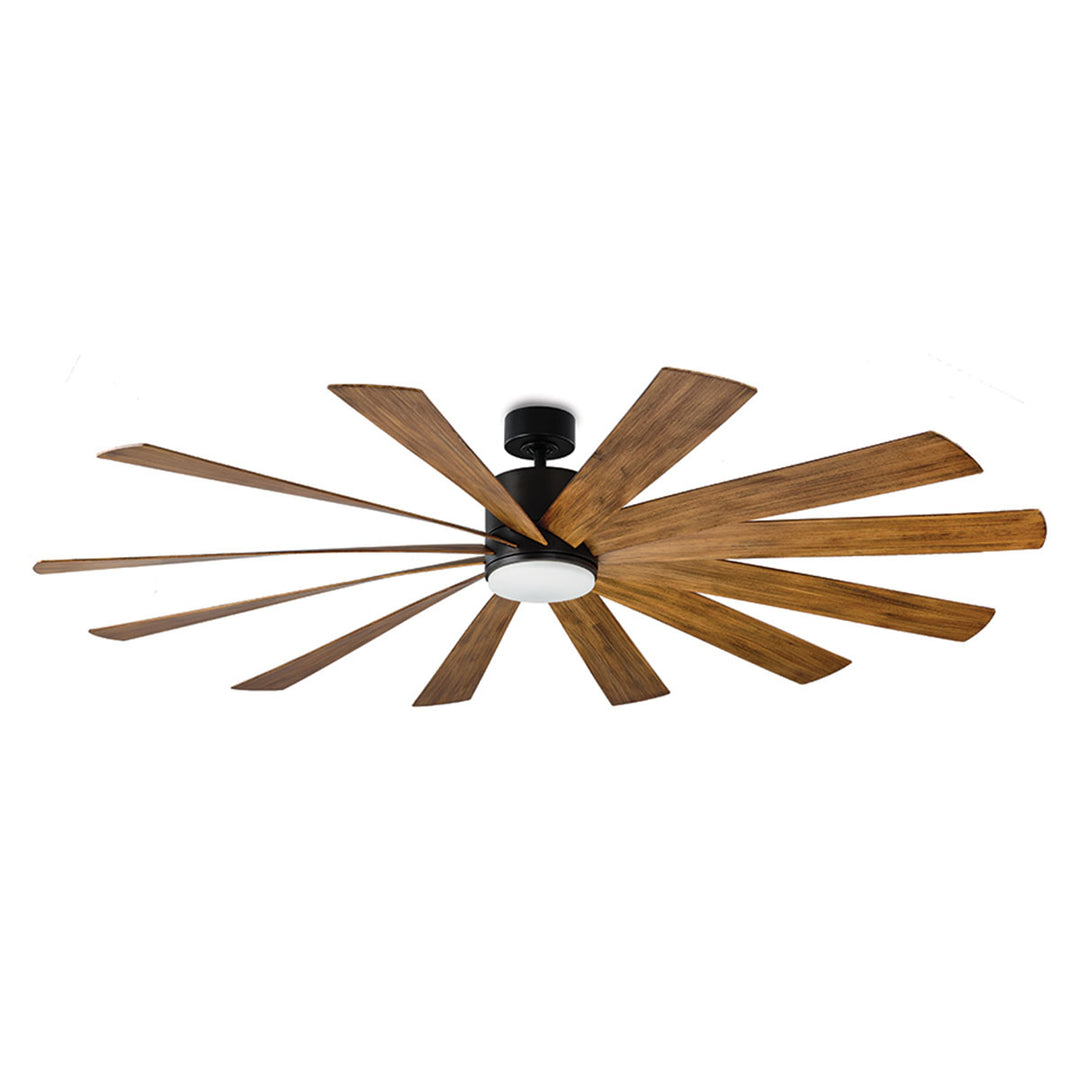 Modern Forms Fans Canada - FR-W1815-80L-MB/DK - 80" Ceiling Fan - Windflower - Matte Black/Distressed Koa