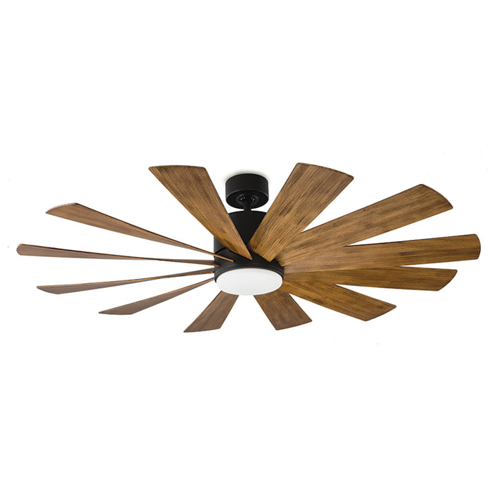 Modern Forms Fans Canada - FR-W1815-60L-MB/DK - 60" Ceiling Fan - Windflower - Matte Black/Distressed Koa