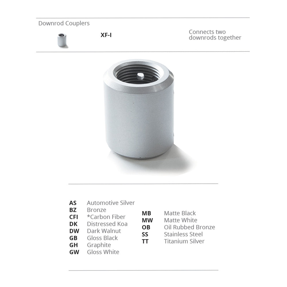 Fan Accessories Ceiling Fan Downrod Coupler in Stainless Steel - available from The Lighting Shoppe, trusted by Canadian homeowners