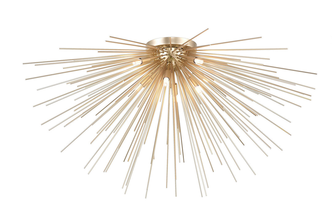 Savannah Eight Light Flush Mount in Gold Leaf - available from The Lighting Shoppe, trusted by Canadian homeowners
