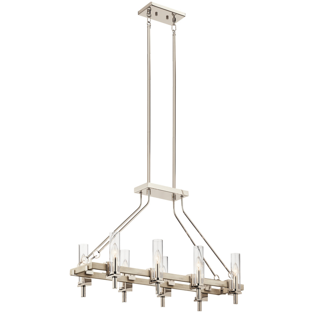 Kichler Canada - 44285WWW - Eight Light Linear Chandelier - Telan - White Washed Wood