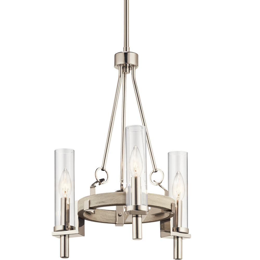 Kichler Canada - 44286WWW - Three Light Mini Chandelier - Telan - White Washed Wood