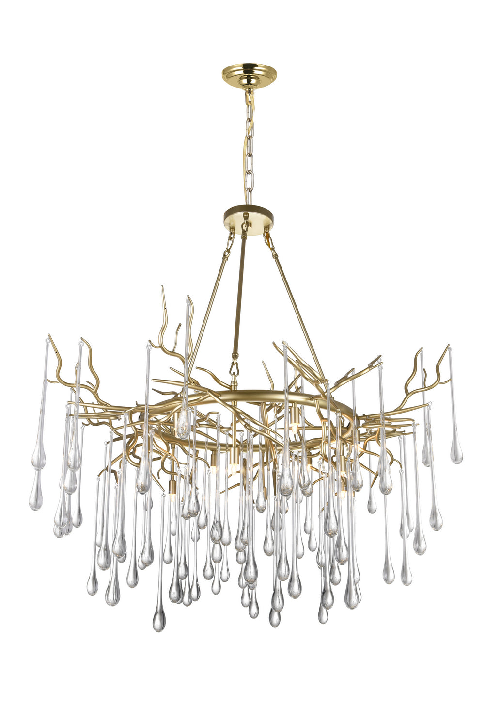 Anita 12 Light Chandelier in Gold Leaf - available from The Lighting Shoppe, trusted by Canadian homeowners