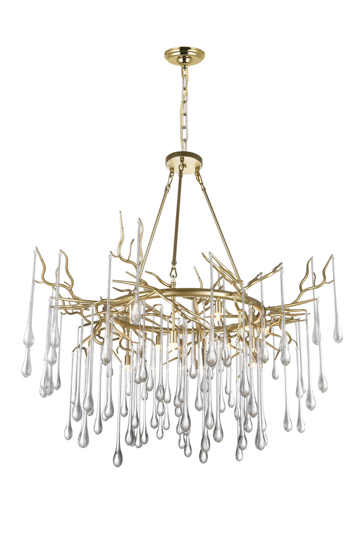 Anita 12 Light Chandelier in Gold Leaf - available from The Lighting Shoppe, trusted by Canadian homeowners