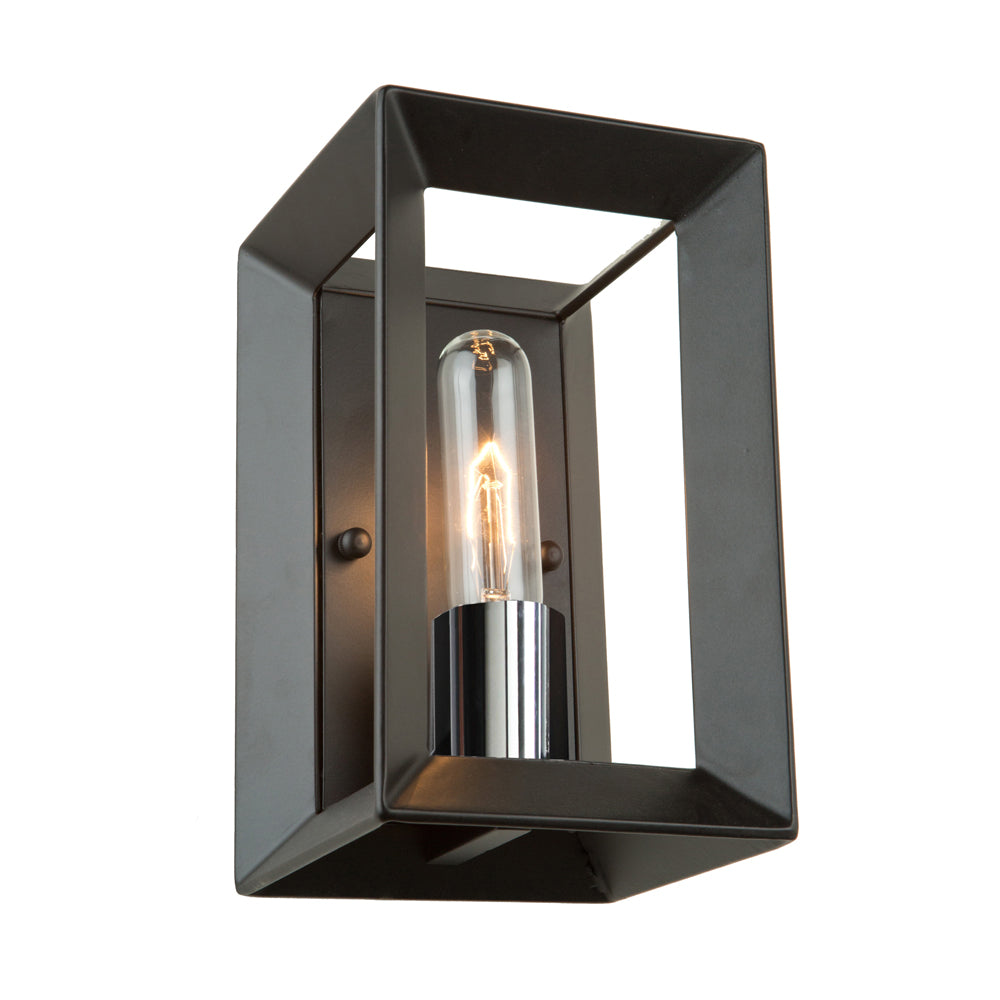 Vineyard One Light Wall Sconce in Black & Chrome - available from The Lighting Shoppe, trusted by Canadian homeowners