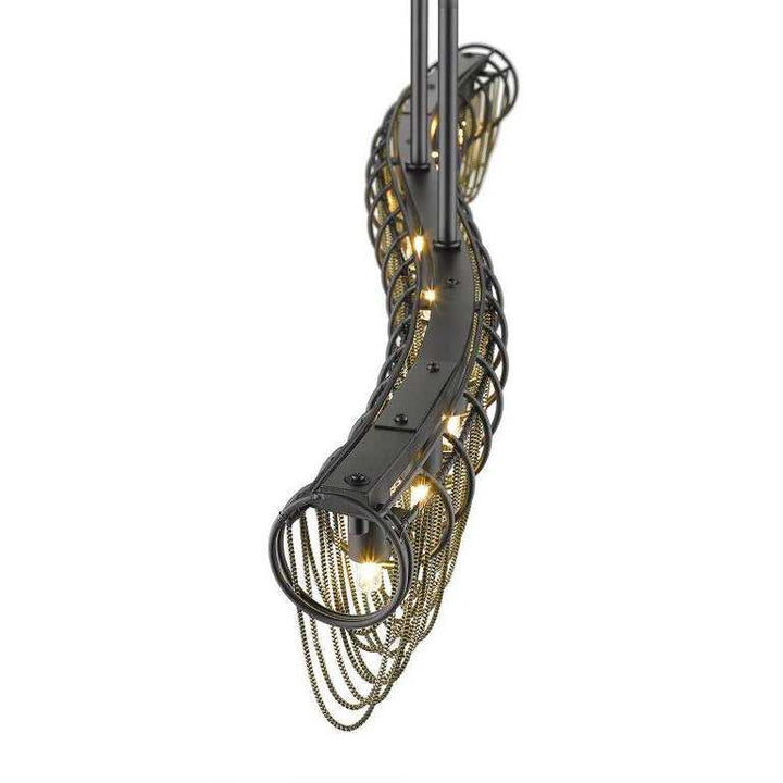 Swirl 35.80" 9-Light Curved Chain Linear Pendant thelightingshoppe.ca