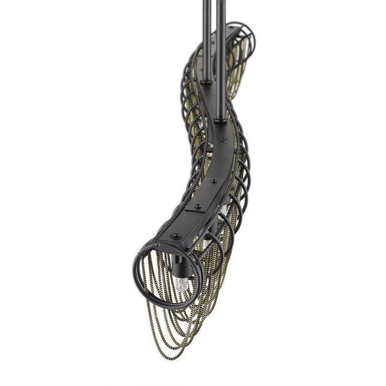 Swirl 35.80" 9-Light Curved Chain Linear Pendant thelightingshoppe.ca