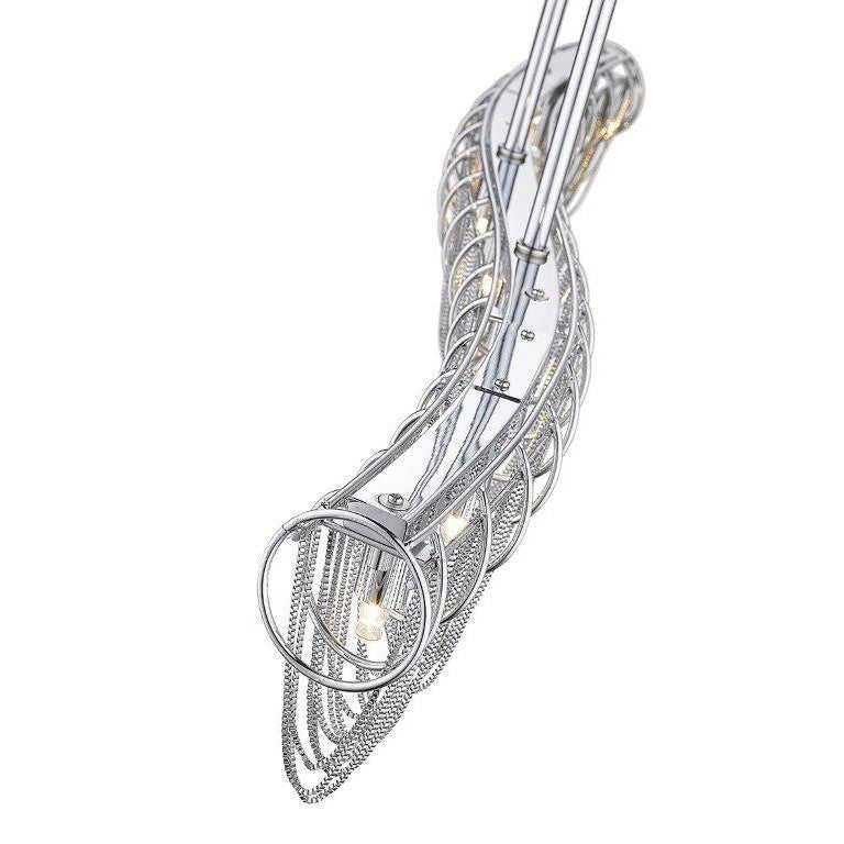 Swirl 35.80" 9-Light Curved Chain Linear Pendant thelightingshoppe.ca