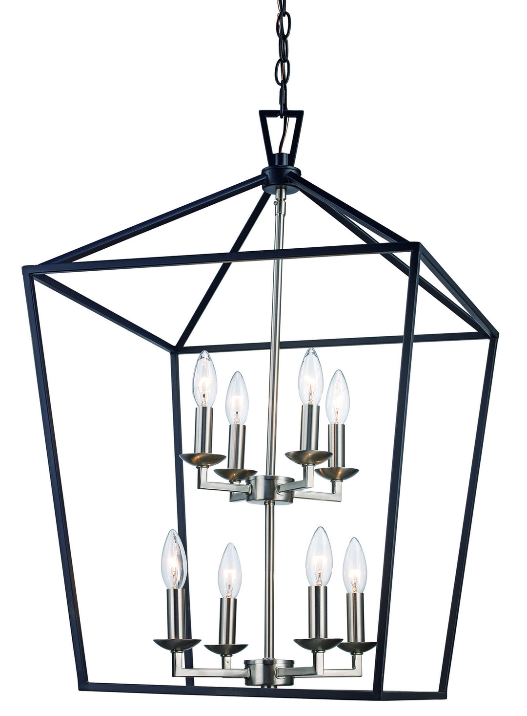 Eight Light Pendant in Black / Brushed Nickel - available from The Lighting Shoppe, trusted by Canadian homeowners