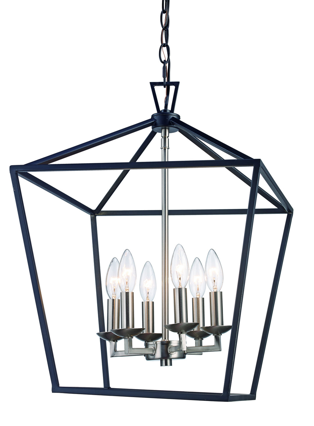 Six Light Pendant in Black / Brushed Nickel - available from The Lighting Shoppe, trusted by Canadian homeowners