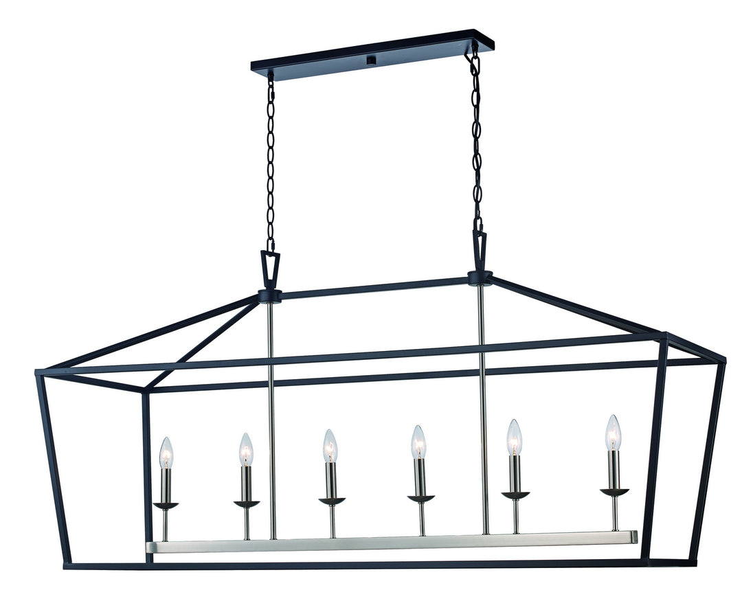 Six Light Pendant in Black / Brushed Nickel - available from The Lighting Shoppe, trusted by Canadian homeowners
