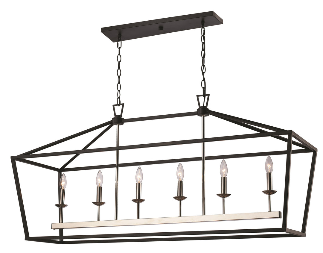 Lacey Six Light Pendant in Polished Chrome/Black - available from The Lighting Shoppe, trusted by Canadian homeowners