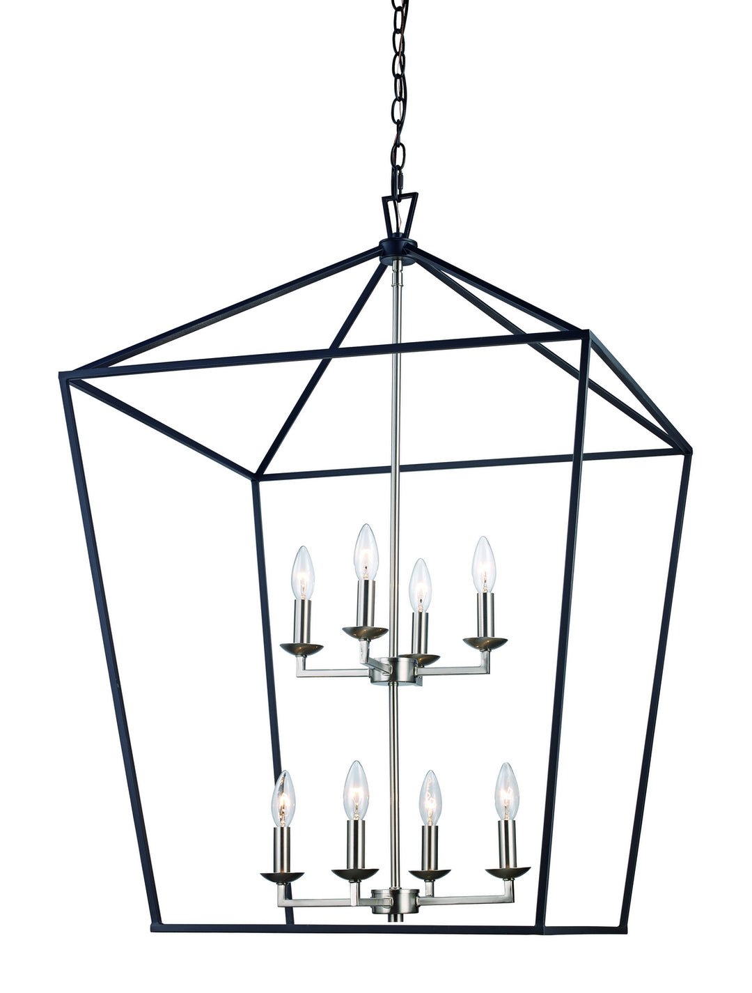 Eight Light Pendant in Black / Brushed Nickel - available from The Lighting Shoppe, trusted by Canadian homeowners