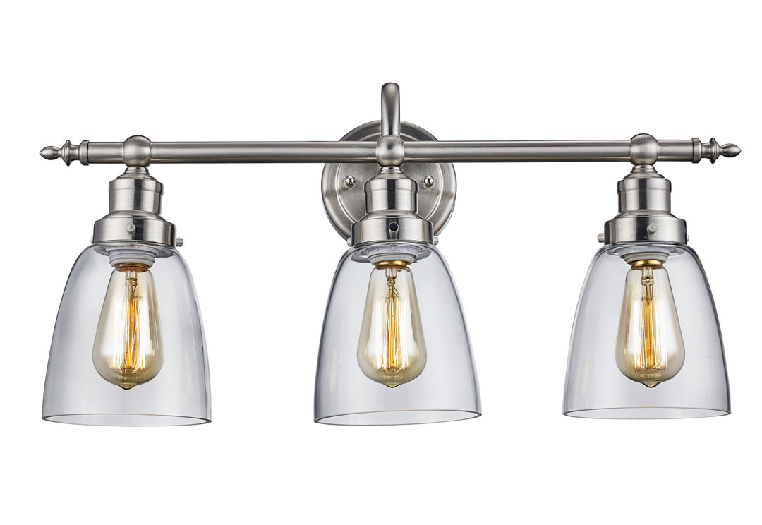 Three Light Vanity in Brushed Nickel - available from The Lighting Shoppe, trusted by Canadian homeowners
