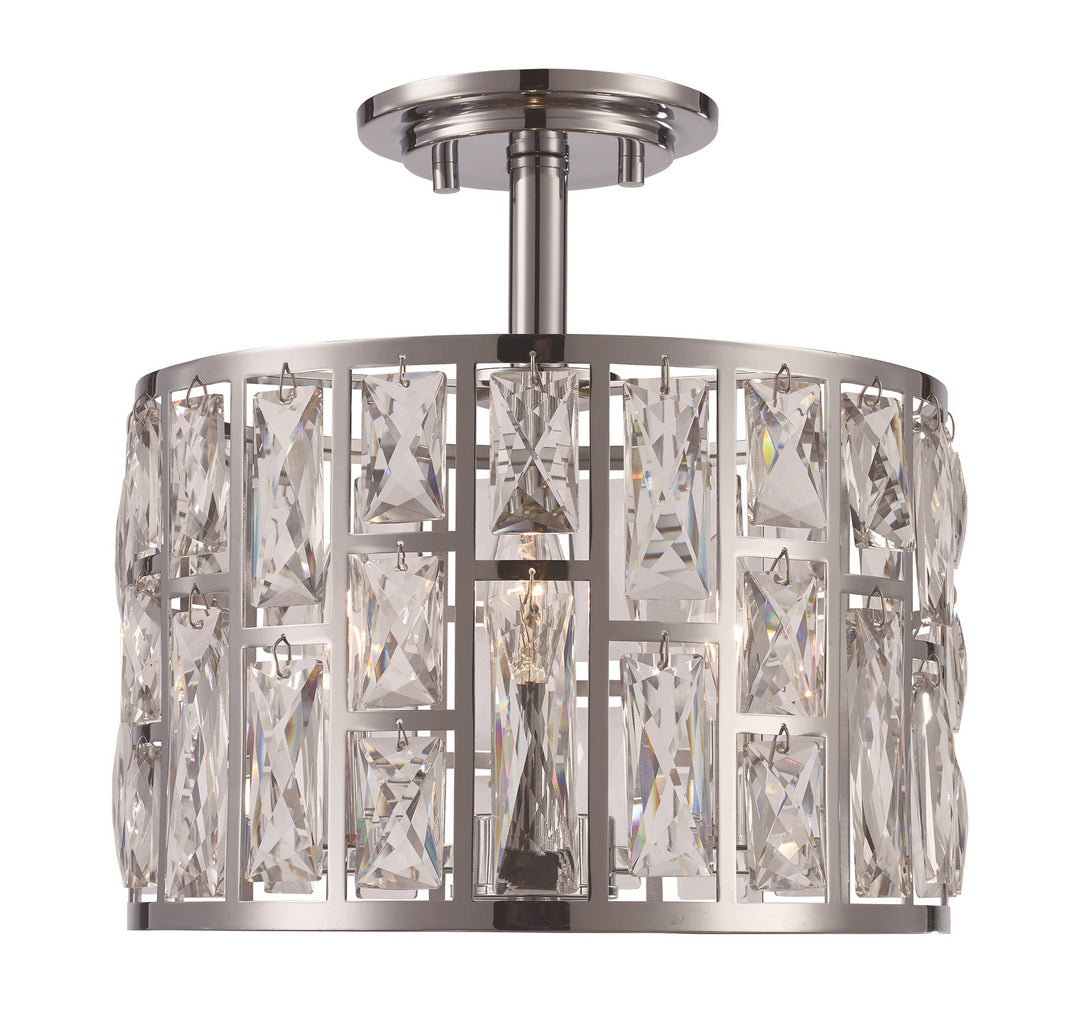 Three Light Semif-Fush Mount in Polished Chrome - available from The Lighting Shoppe, trusted by Canadian homeowners