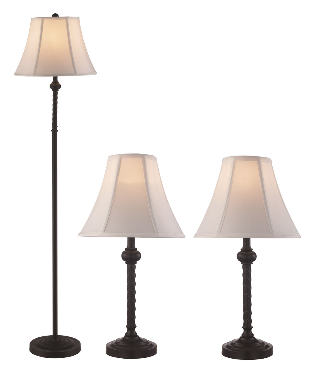 Floor Lamp and Two Table Lamps in Black - available from The Lighting Shoppe, trusted by Canadian homeowners