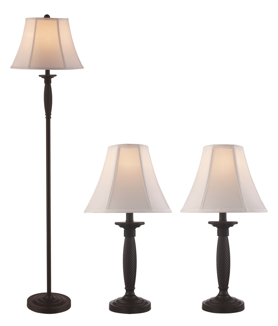 Floor Lamp and Two Table Lamps in Black - available from The Lighting Shoppe, trusted by Canadian homeowners