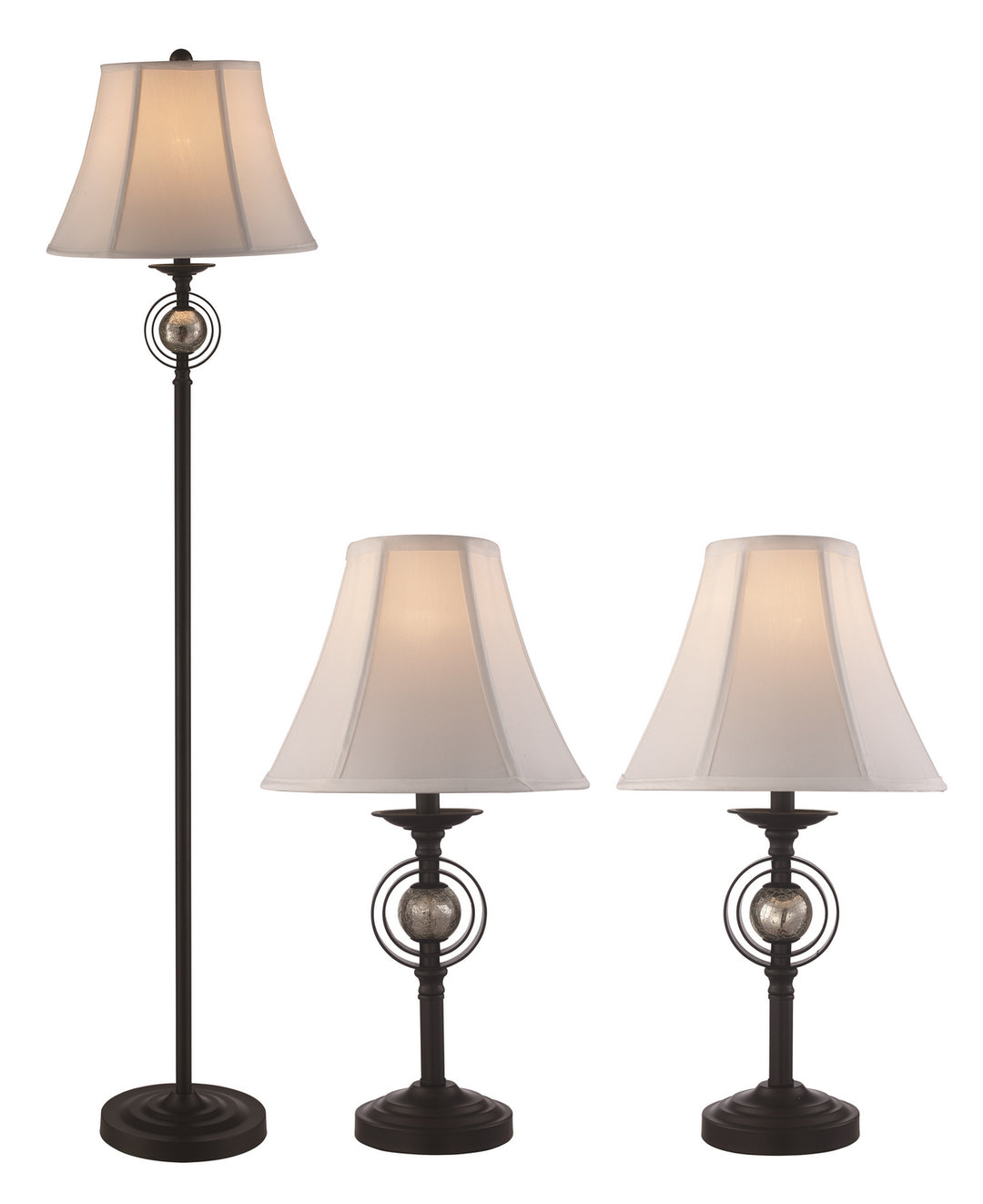 Floor Lamp and Two Table Lamps in Black - available from The Lighting Shoppe, trusted by Canadian homeowners