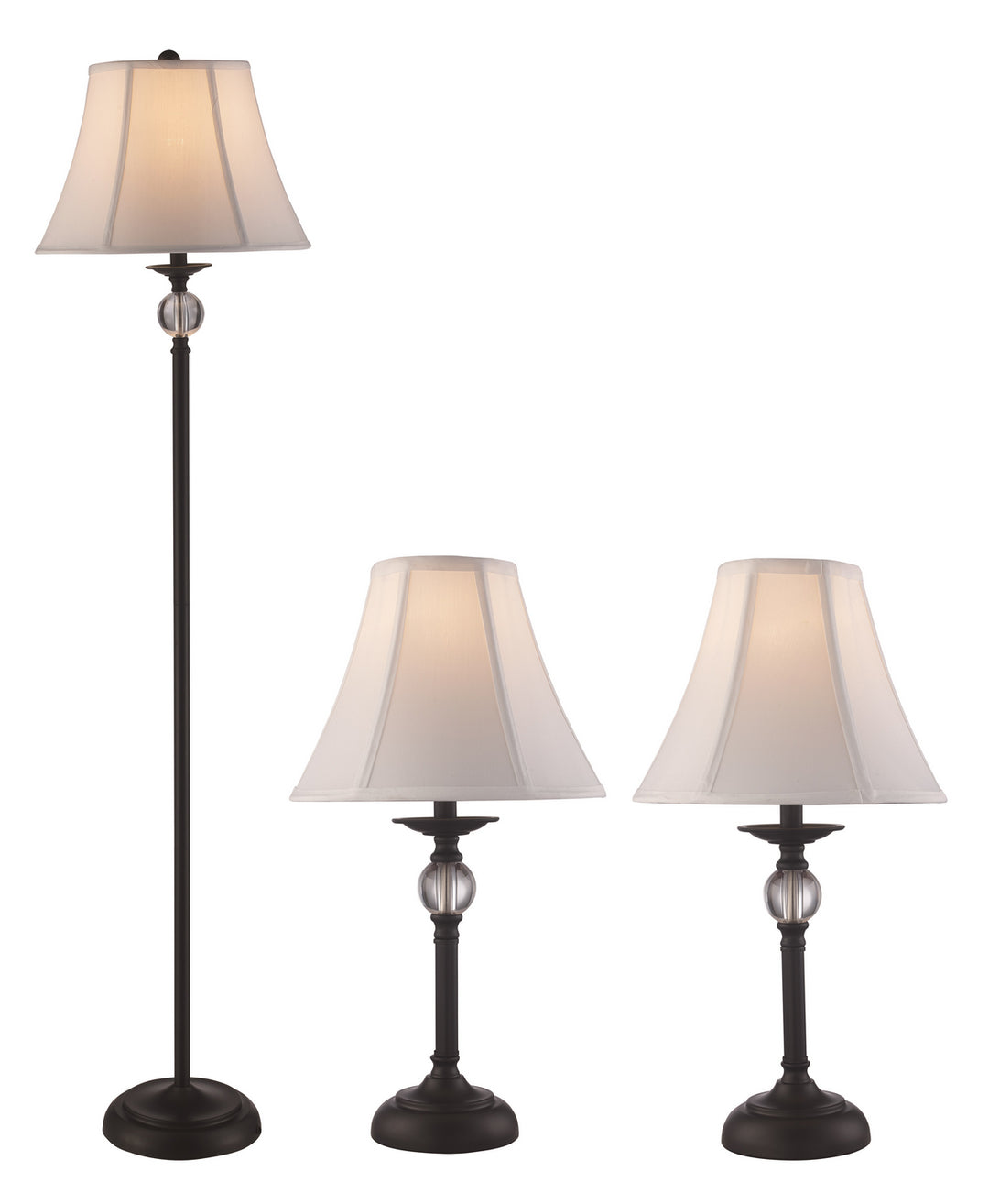 Floor Lamp and Two Table Lamps in Black - available from The Lighting Shoppe, trusted by Canadian homeowners