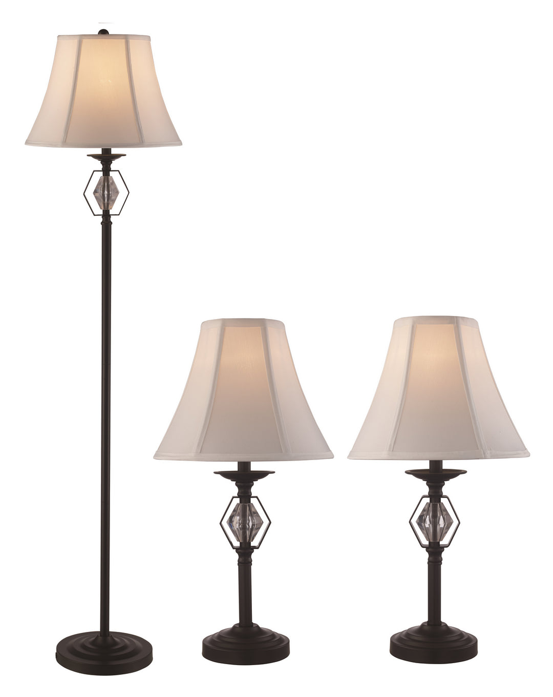 Floor Lamp and Two Table Lamps in Black - available from The Lighting Shoppe, trusted by Canadian homeowners
