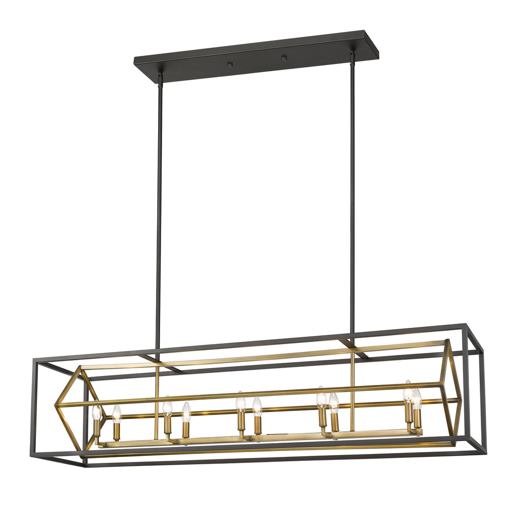 Euclid Ten Light Linear Chandelier in Olde Brass + Bronze - available from The Lighting Shoppe, trusted by Canadian homeowners