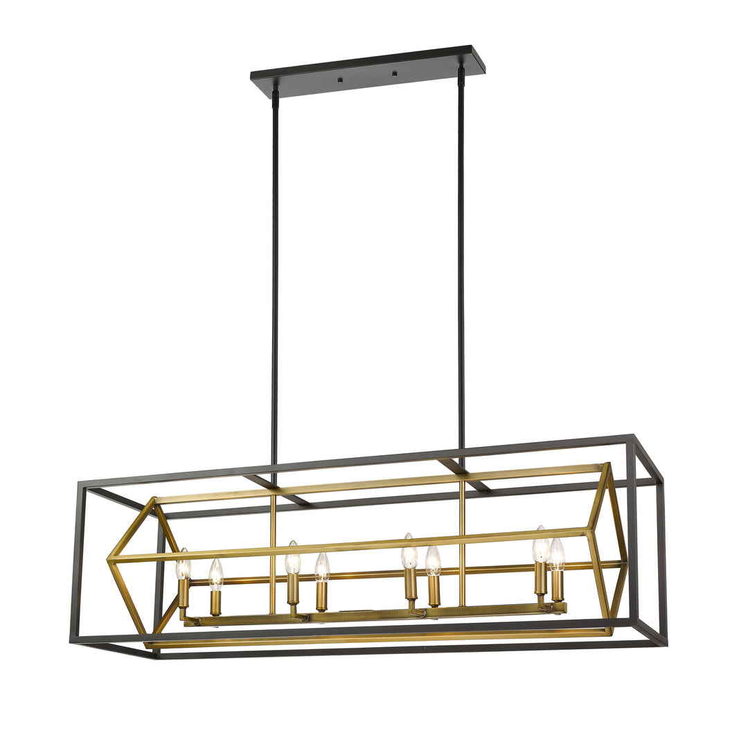 Euclid Eight Light Linear Chandelier in Olde Brass + Bronze - available from The Lighting Shoppe, trusted by Canadian homeowners