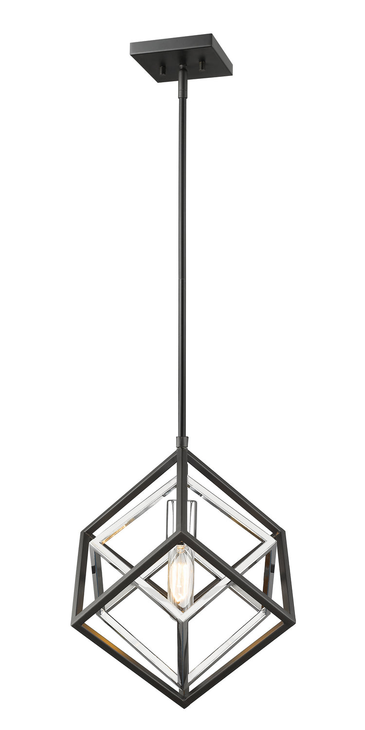 Euclid One Light Pendant in Chrome + Matte Black - available from The Lighting Shoppe, trusted by Canadian homeowners