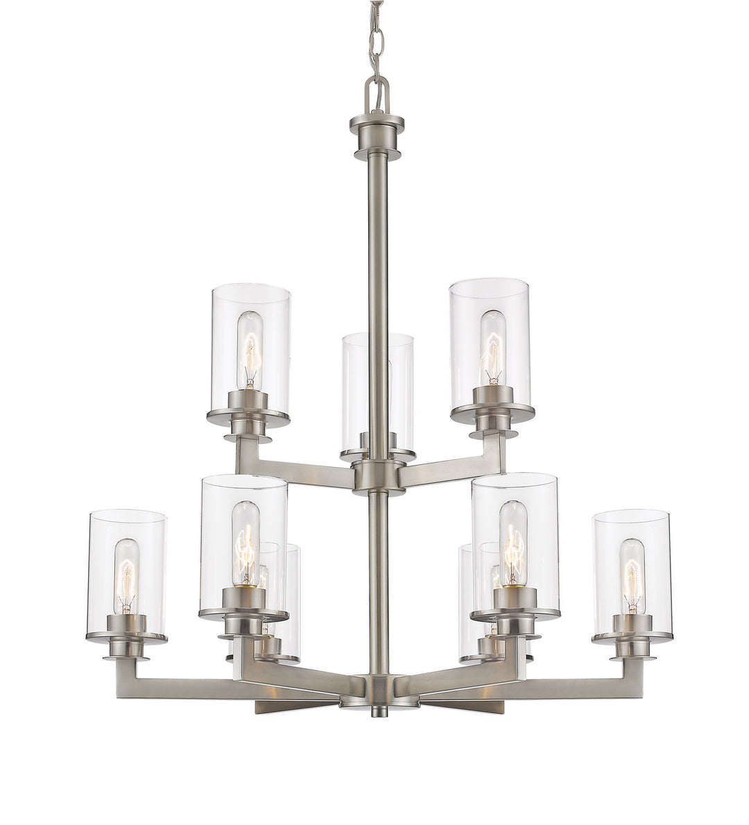 Savannah Nine Light Chandelier in Brushed Nickel - available from The Lighting Shoppe, trusted by Canadian homeowners