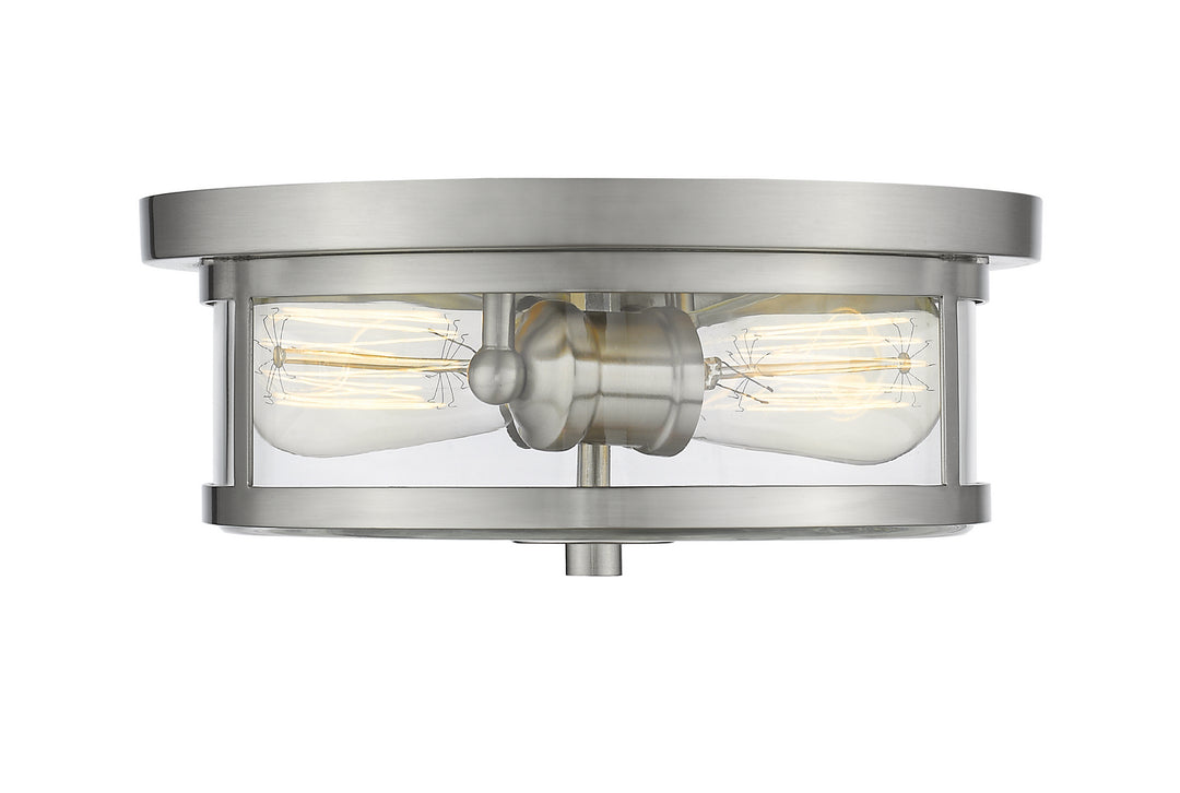 Savannah Two Light Flush Mount in Brushed Nickel - available from The Lighting Shoppe, trusted by Canadian homeowners