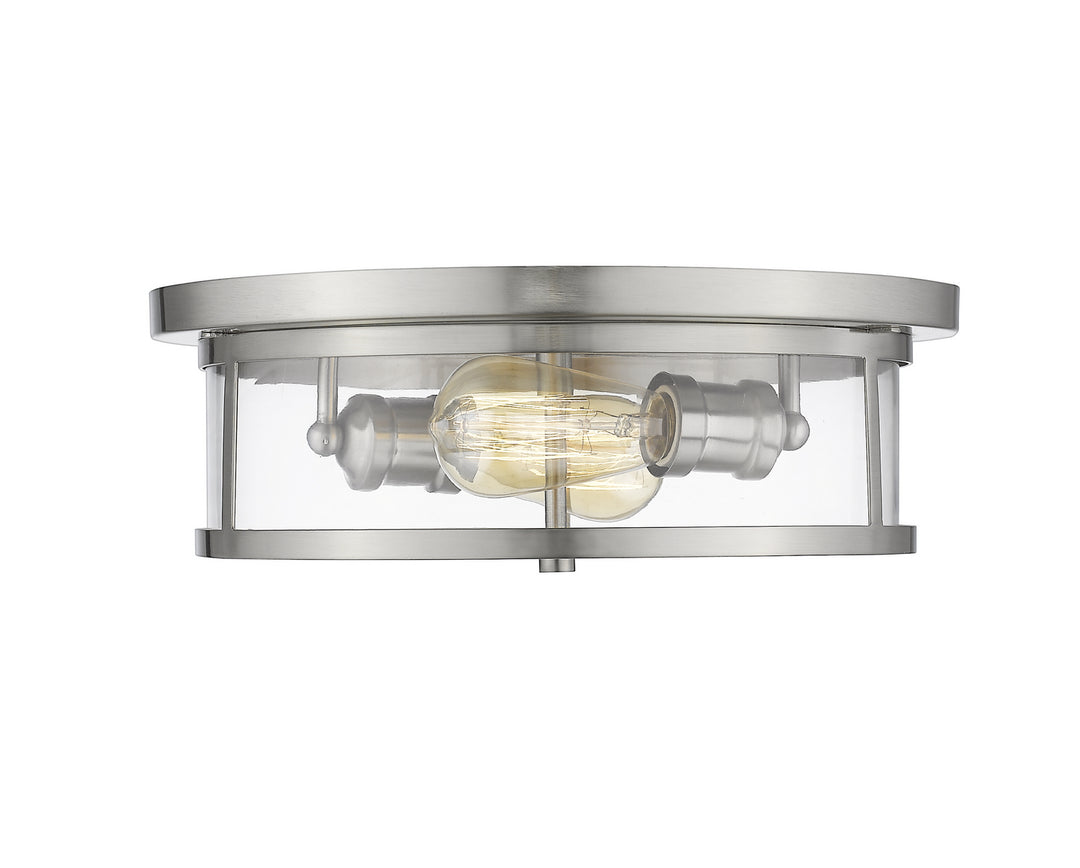 Savannah Two Light Flush Mount in Brushed Nickel - available from The Lighting Shoppe, trusted by Canadian homeowners