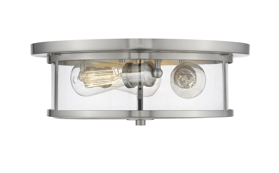 Savannah Three Light Flush Mount in Brushed Nickel - available from The Lighting Shoppe, trusted by Canadian homeowners