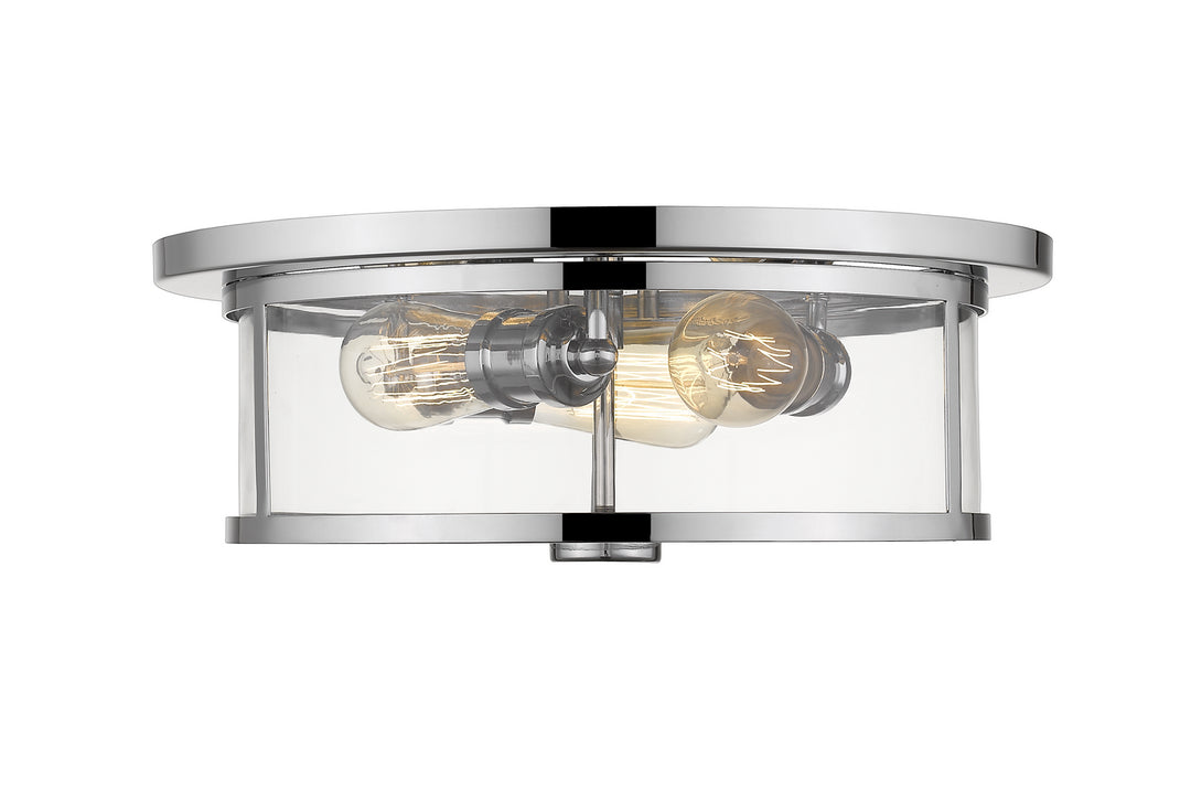 Savannah Three Light Flush Mount in Chrome - available from The Lighting Shoppe, trusted by Canadian homeowners