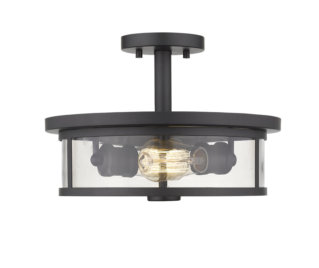 Savannah Two Light Semi Flush Mount in Bronze - available from The Lighting Shoppe, trusted by Canadian homeowners