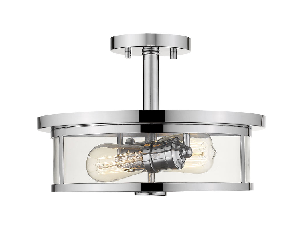 Savannah Two Light Semi Flush Mount in Chrome - available from The Lighting Shoppe, trusted by Canadian homeowners