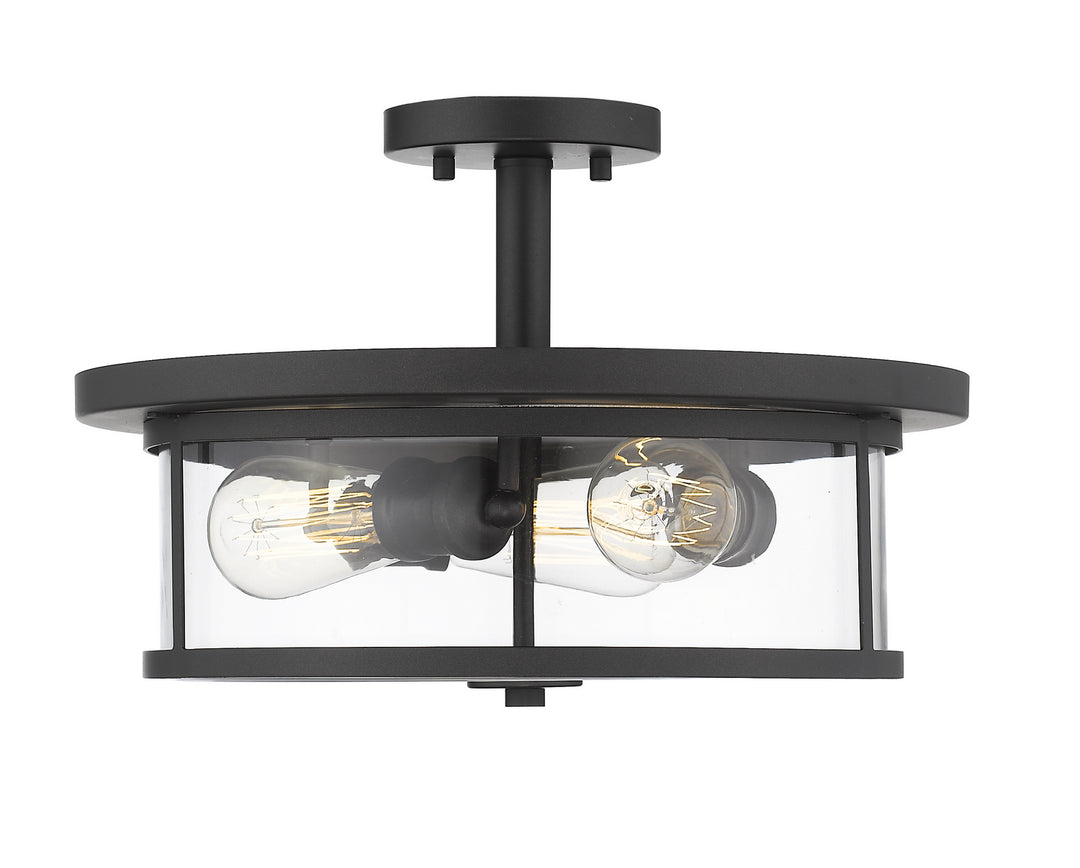Savannah Three Light Semi Flush Mount in Bronze - available from The Lighting Shoppe, trusted by Canadian homeowners