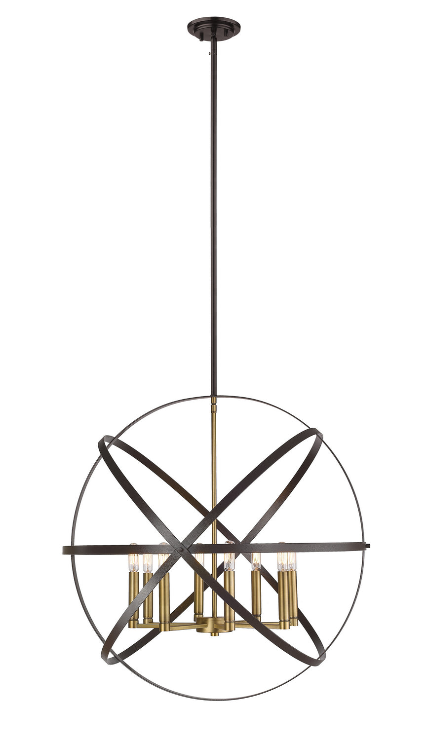 Cavallo Eight Light Chandelier in Hammered Bronze + Olde Brass - available from The Lighting Shoppe, trusted by Canadian homeowners