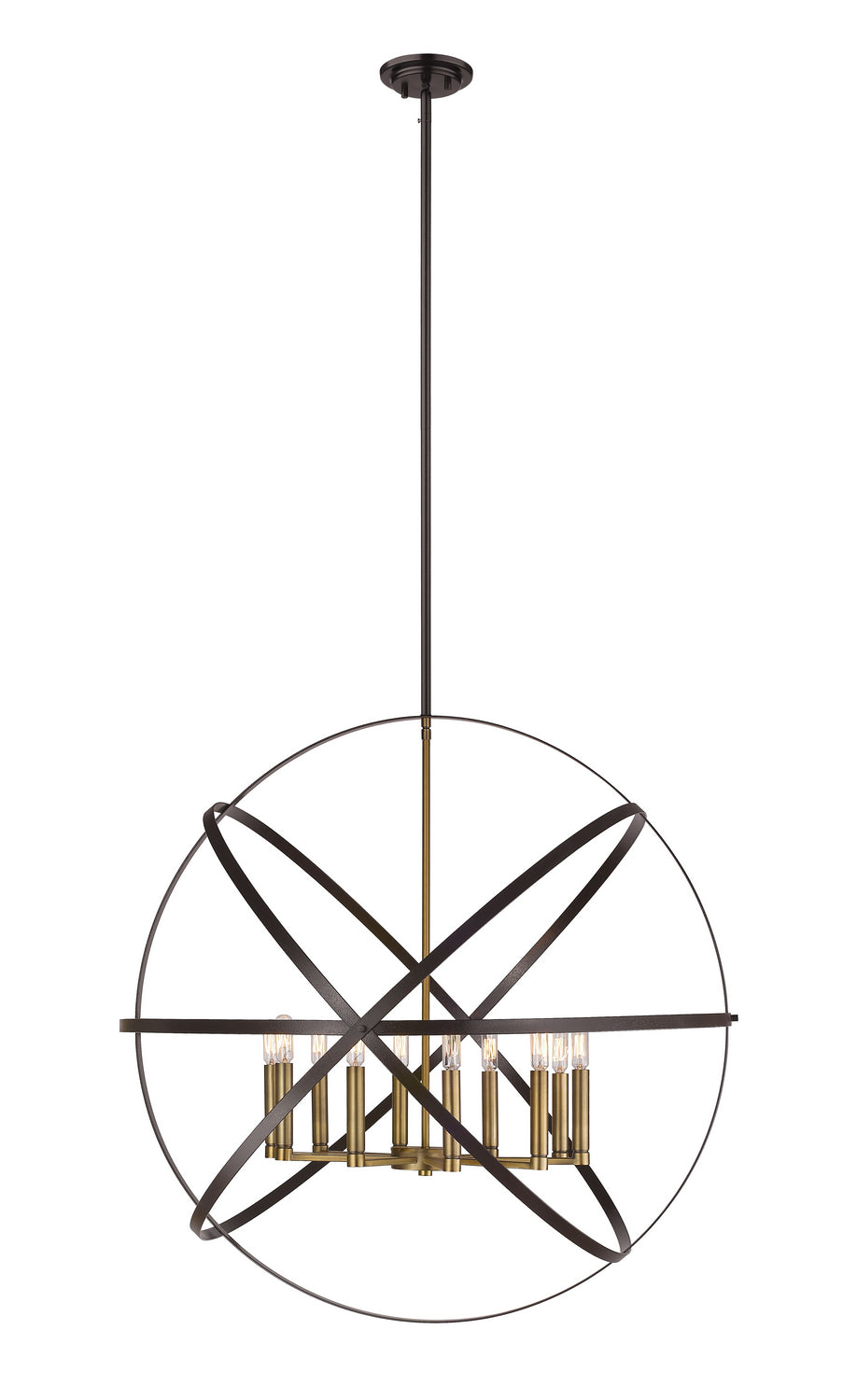 Cavallo Ten Light Chandelier in Hammered Bronze + Olde Brass - available from The Lighting Shoppe, trusted by Canadian homeowners